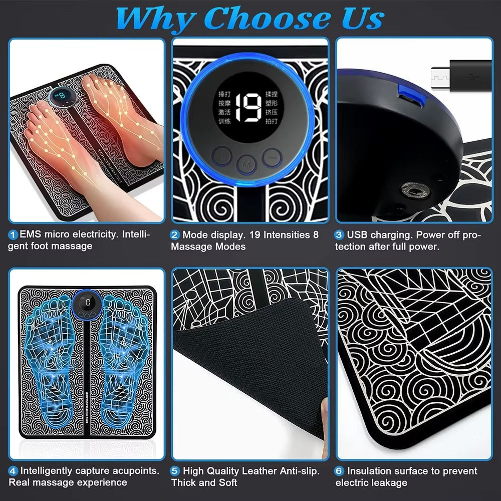 Kit Masajeador de Pies EMS + Electroestimulador Portátil Mariposa